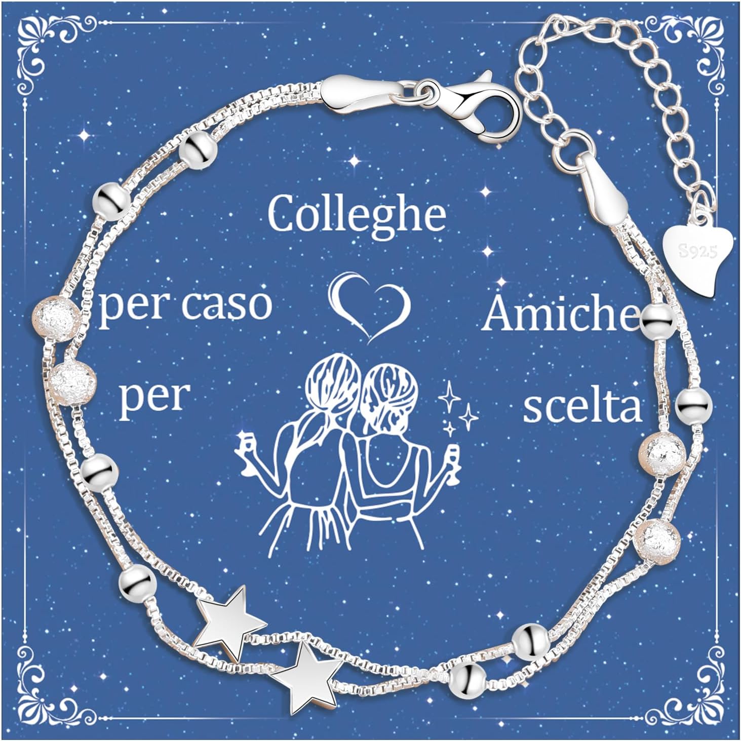 Thumbnail 6 de CheersLife Bracelet 925 argent étoiles perles