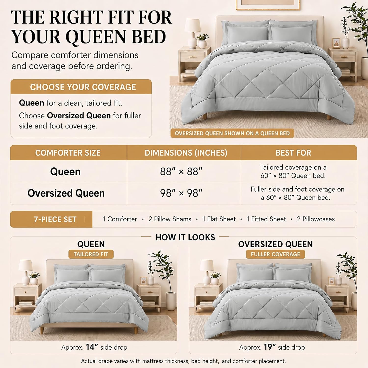 Thumbnail 1 de CozyLux Queen Comforter Set 88x88