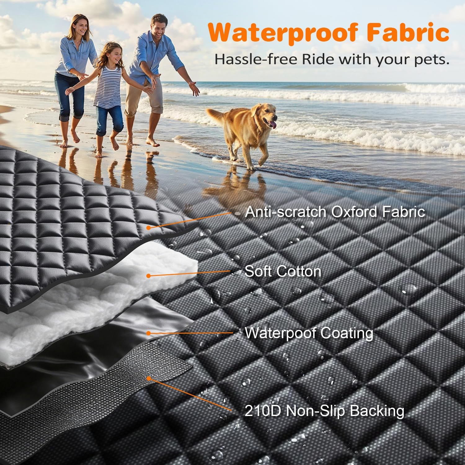Thumbnail 6 de URPOWER Dog Seat Cover 600D Oxford