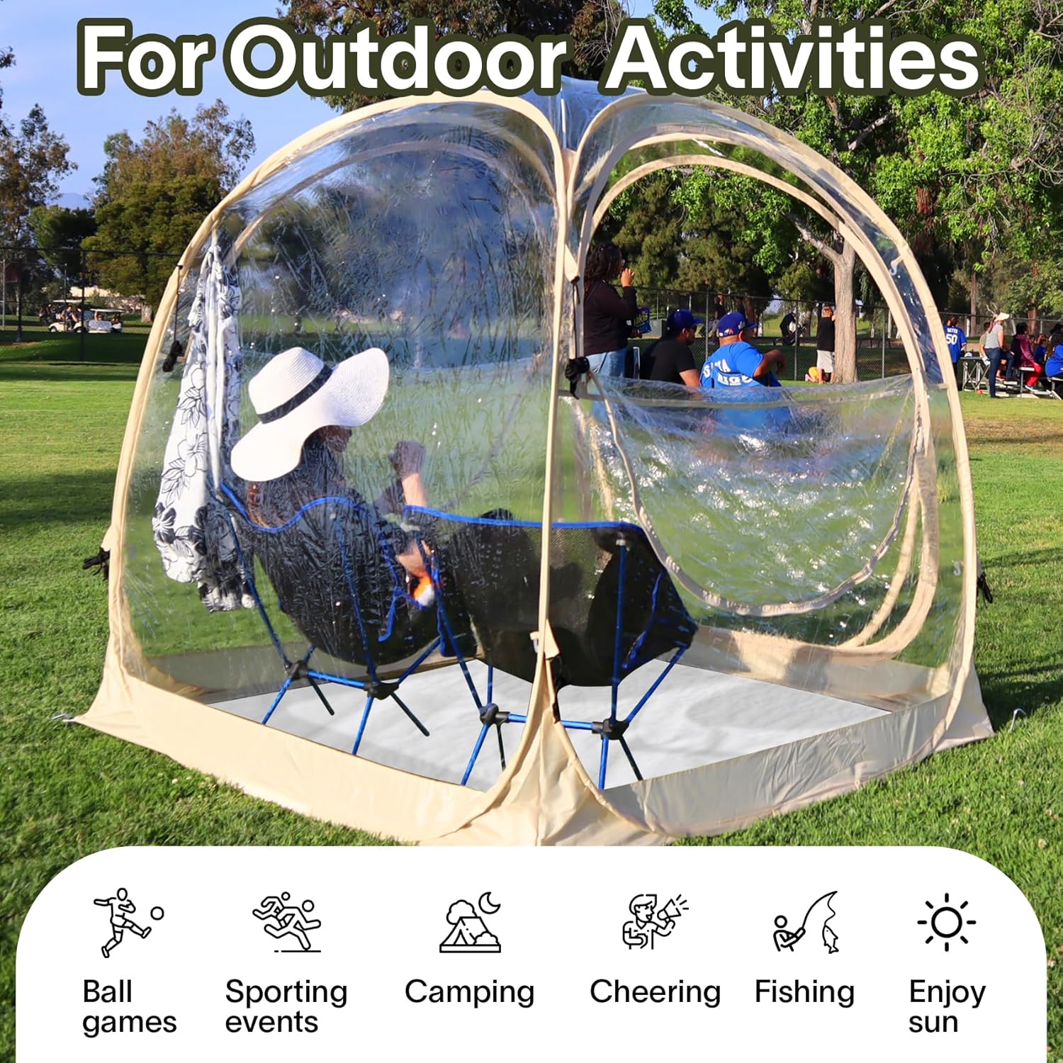 Thumbnail 6 de EighteenTek Pop Up Weather Pod Sport Pod (70" x 70" x 63") with Attached Floor, UPF 50+ UV Protection