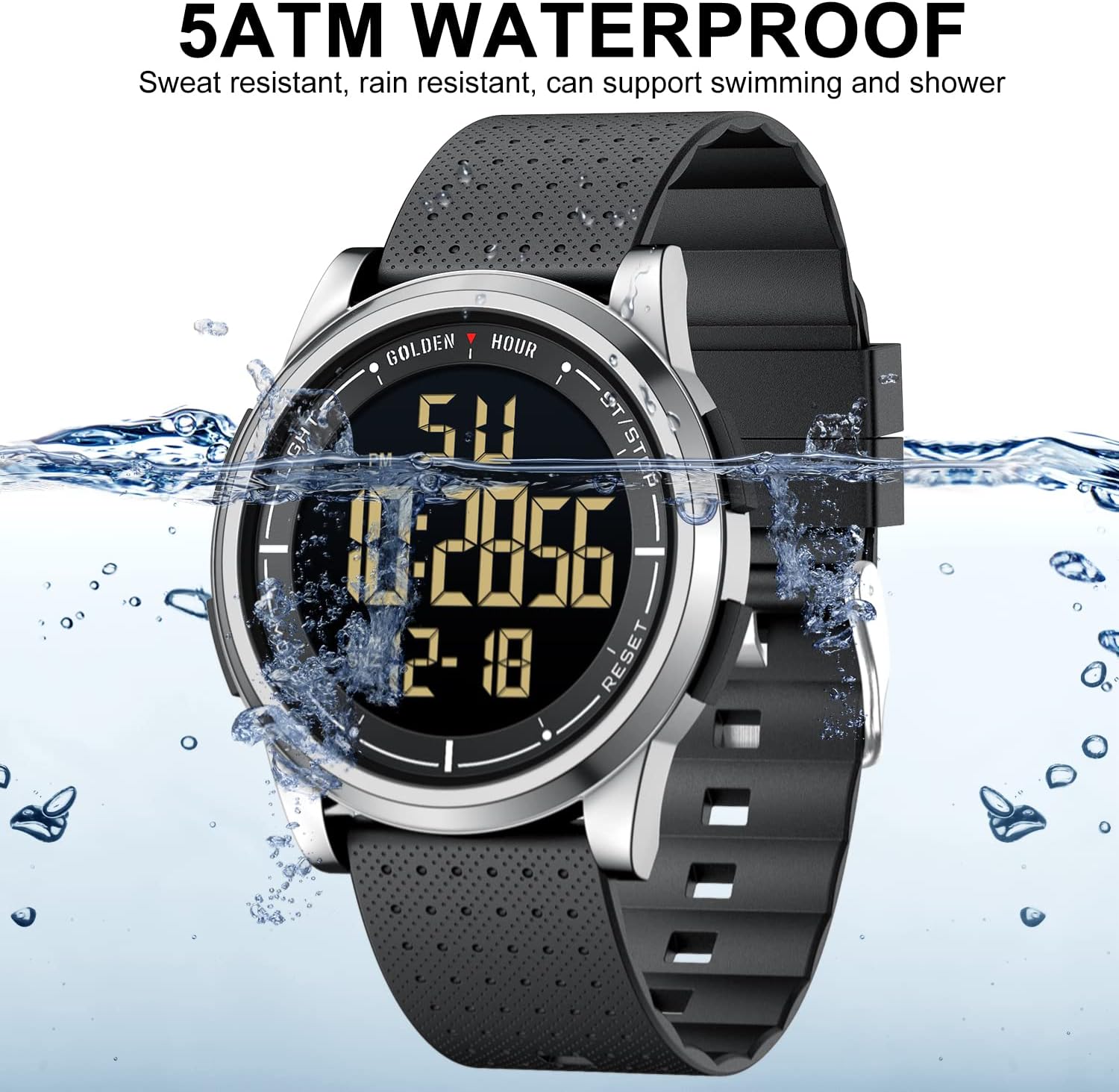 Detalle 2 de GOLDEN HOUR Sportuhr wasserdicht 50 m