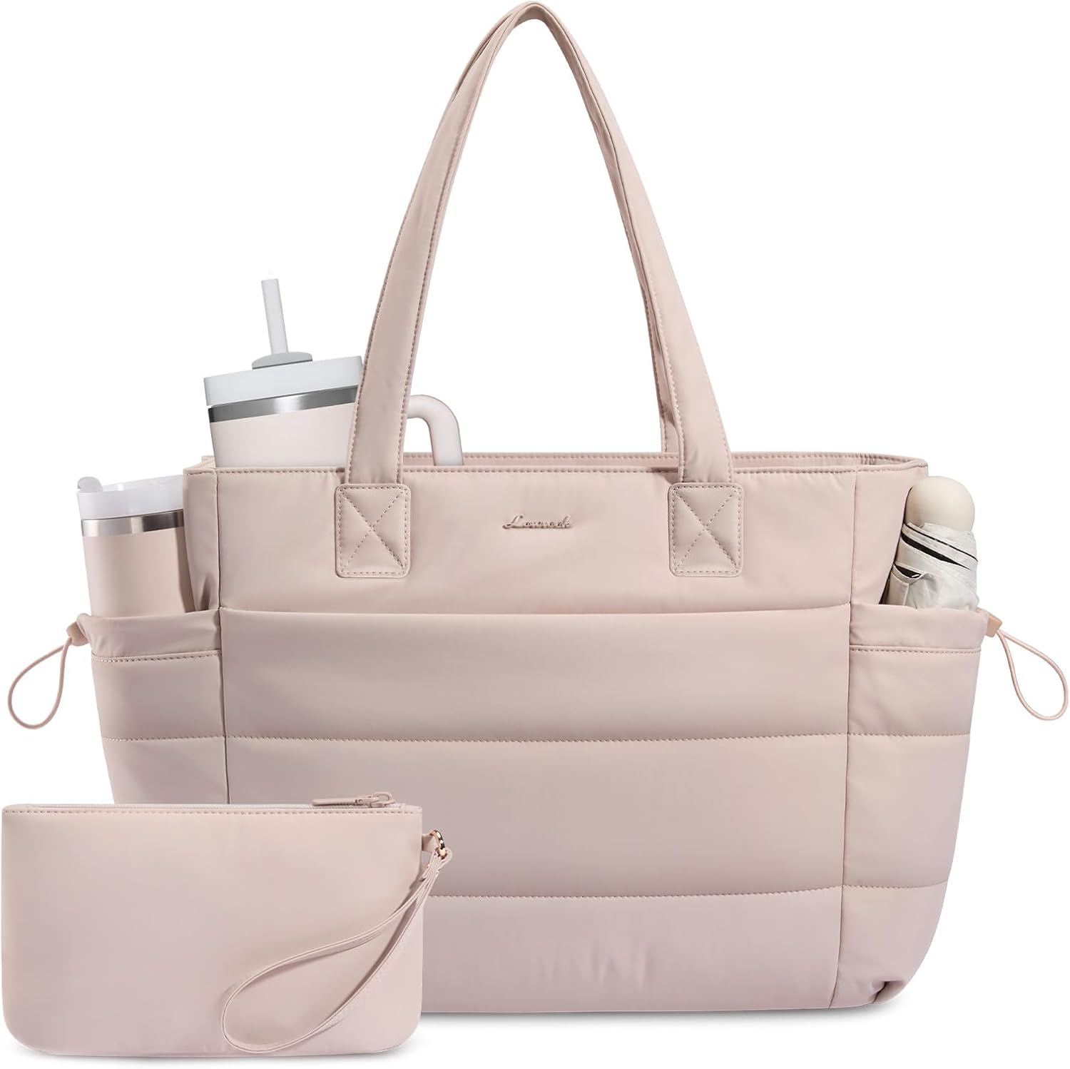 Thumbnail 6 de LOVEVOOK Women's Lightweight Puffer Tote Bag: Spacious 15.6" Laptop Compartment with Multiple Pockets