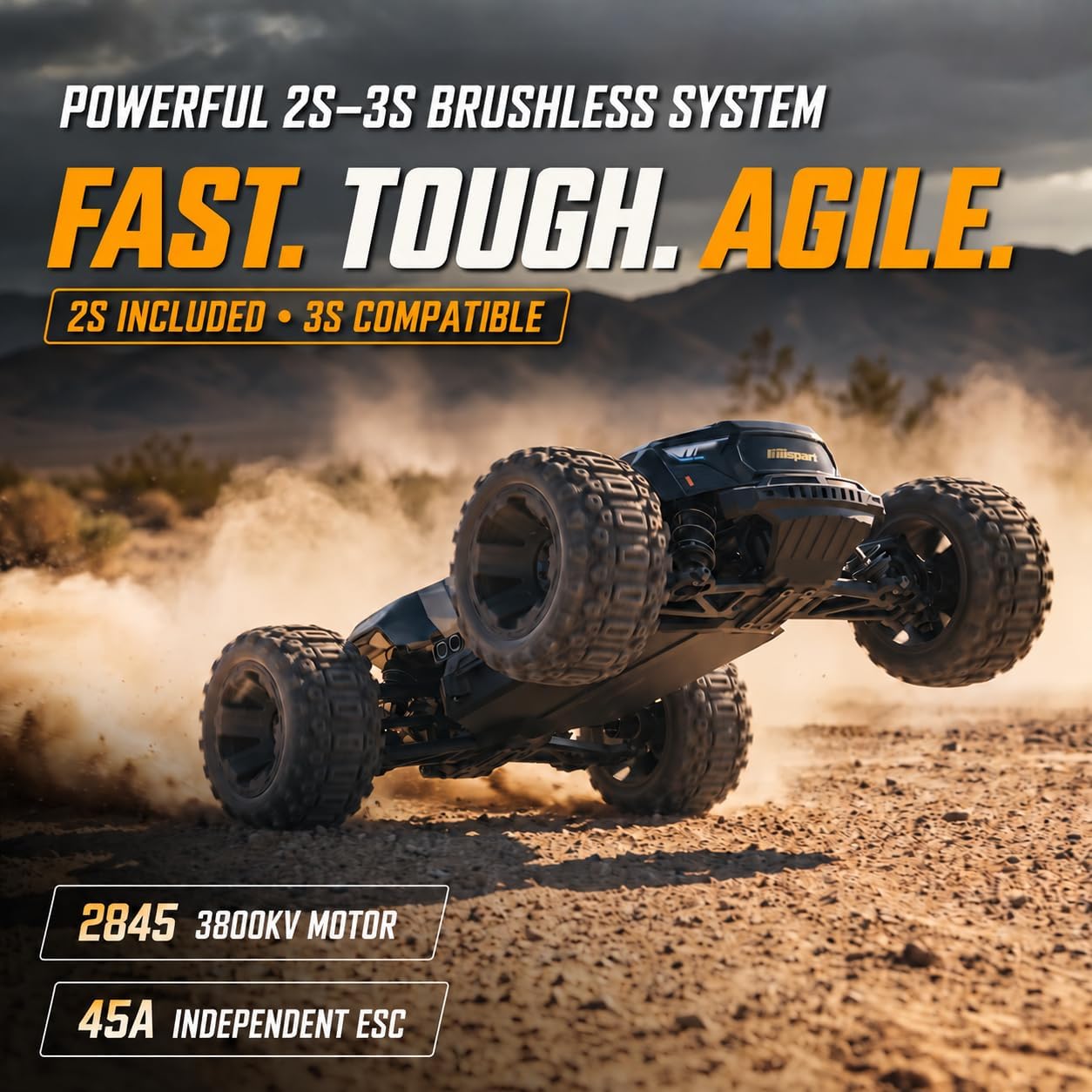 Thumbnail 1 de UDIRC UD1401 1/14 Brushless RC Truck, 4WD, Gold, 45A ESC