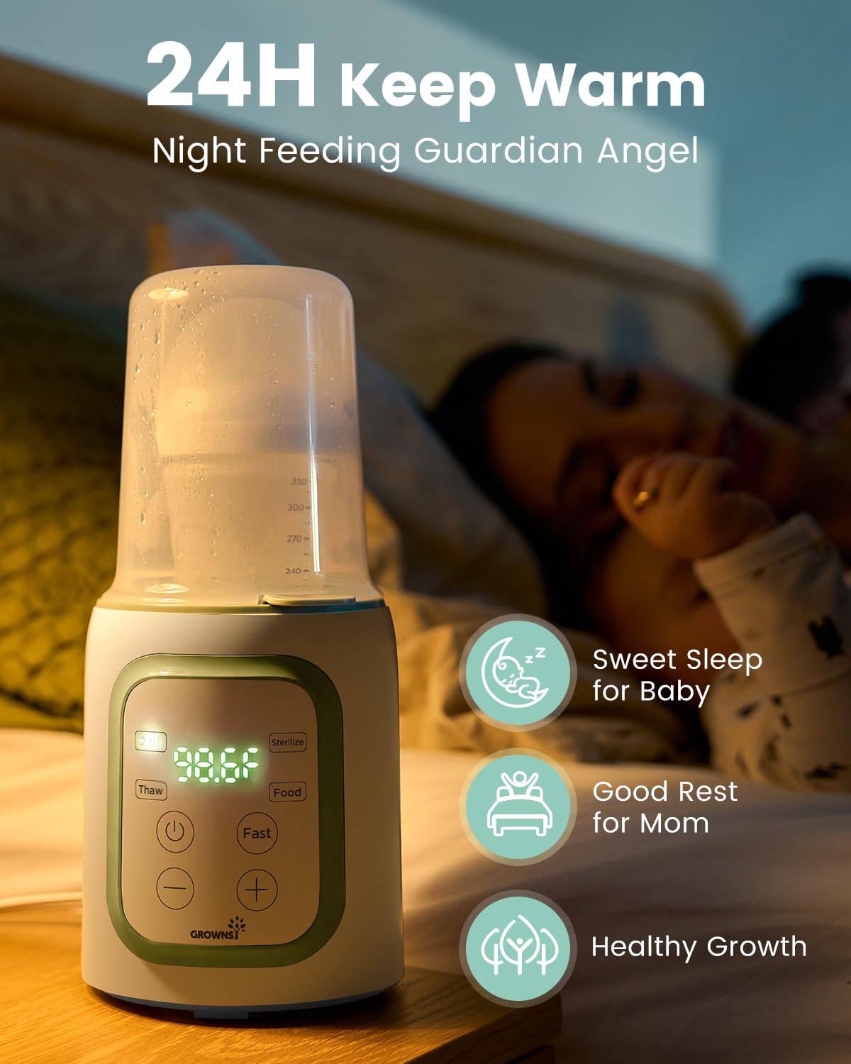 Detalle 2 de Grownsy Baby Bottle Warmer 8-in-1 with Timer
