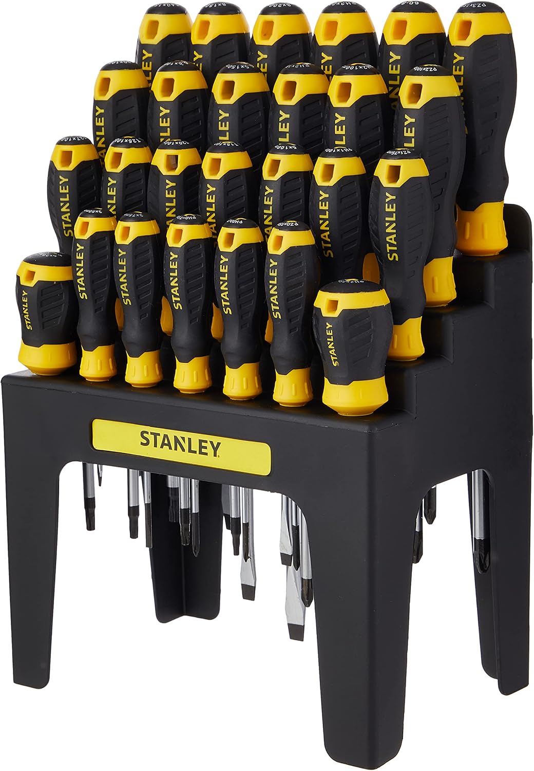 Detalle de COOCHEER 062142 Screwdriver Set, 26-Piece with Rack, Soft Grip and Swivel Head