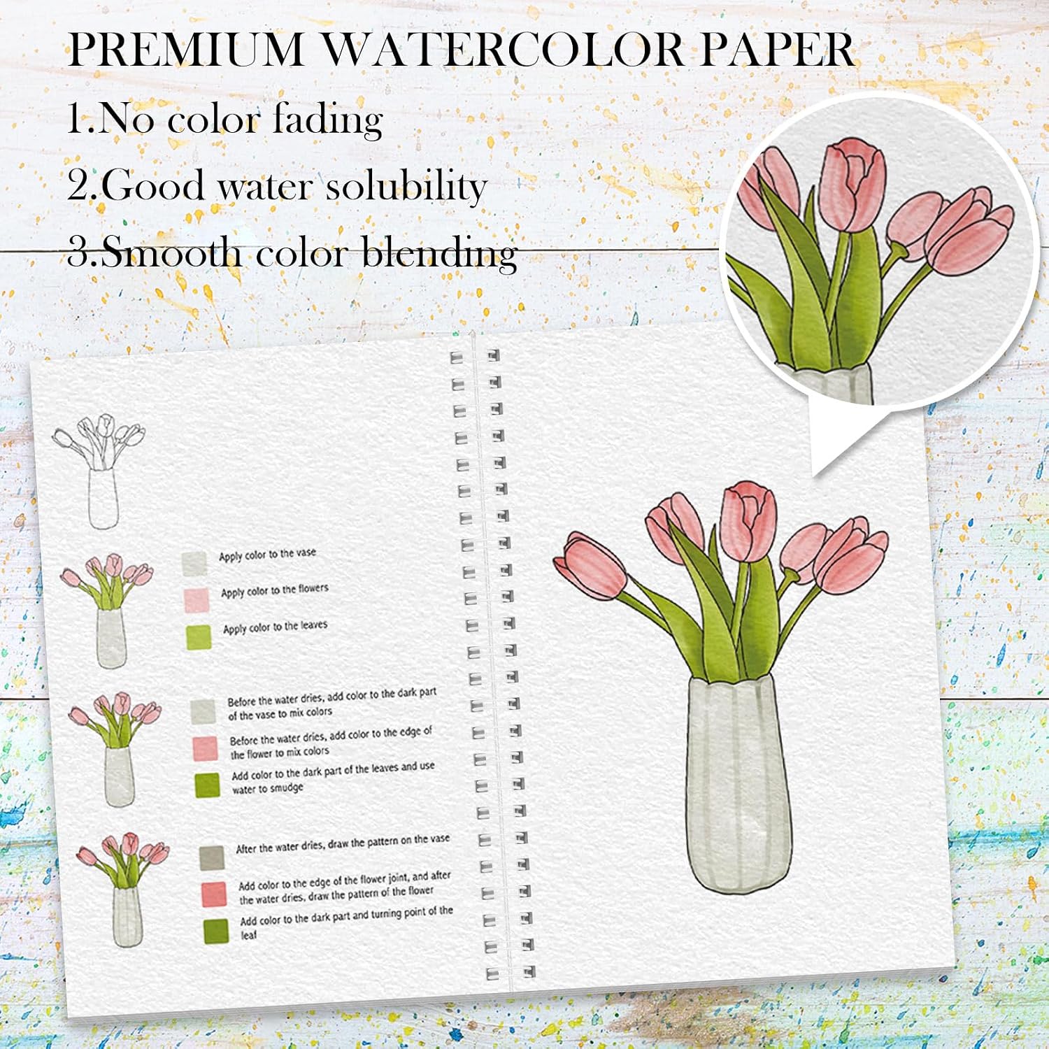 Thumbnail 2 de Watercolor Workbook Kit, 36 Pages