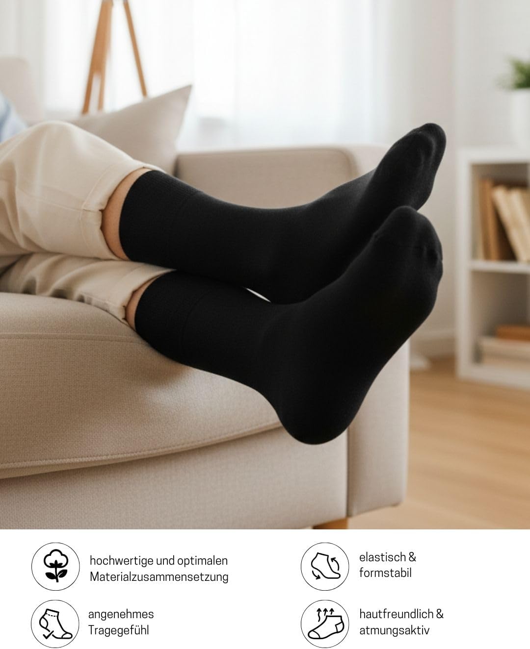 Detalle 2 de Diabetikersocken 97% Baumwolle, 6 Paar