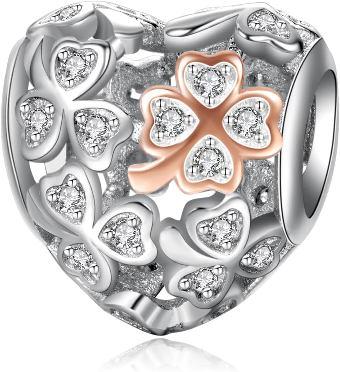 Thumbnail 6 de Rimgoris charm in argento 925 con motivi Cuore e Cranio Rubino: ciondolo gioiello due toni per bracciale e collana