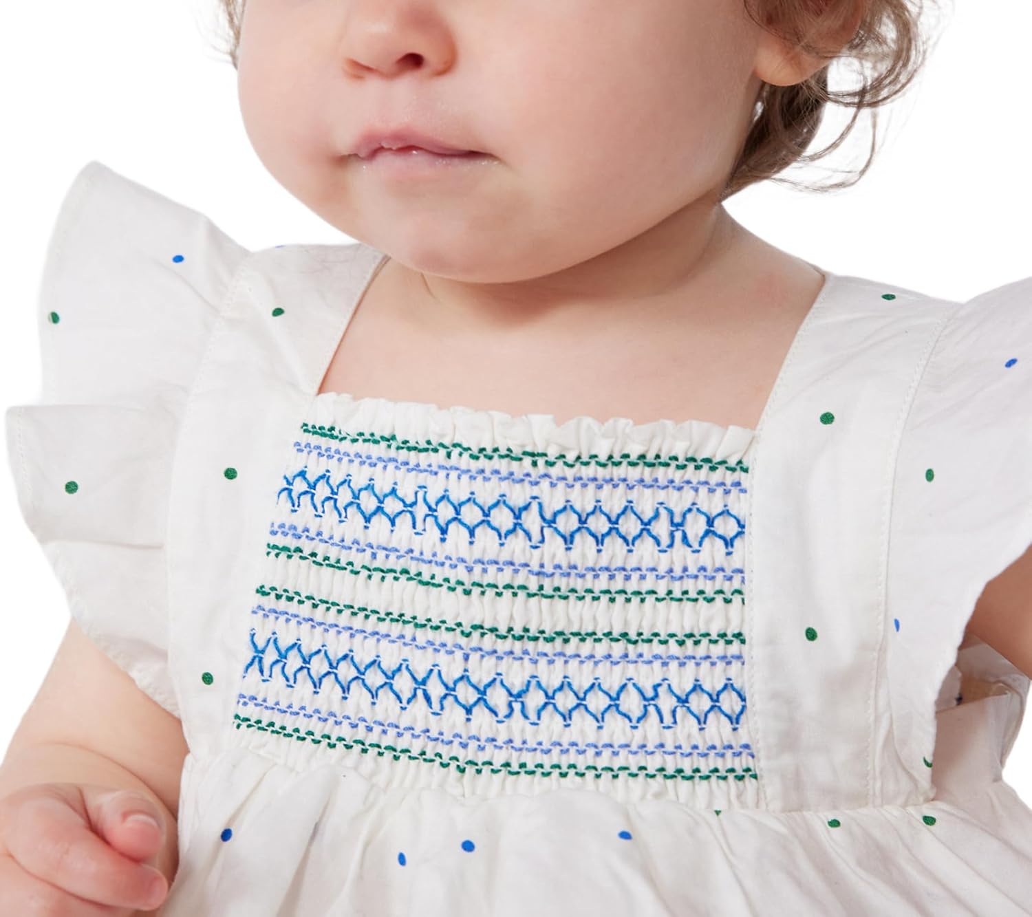 Thumbnail 5 de Petit Bateau robe manches courtes et bloomer bébé fille en coton blanc à pois