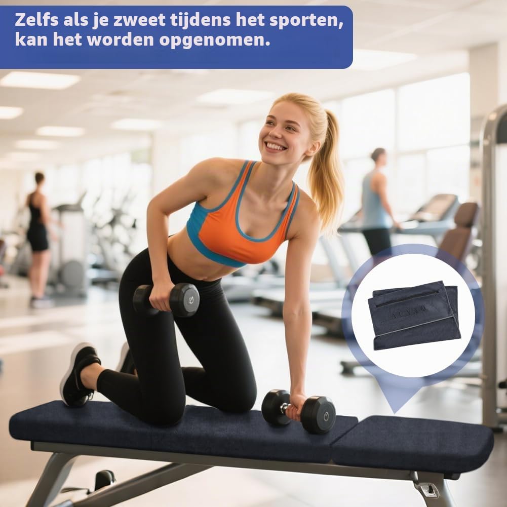 Detalle 1 de AUYAO 4942674 sporthanddoek 40 x 90 cm met ritsvak en antisliphoes