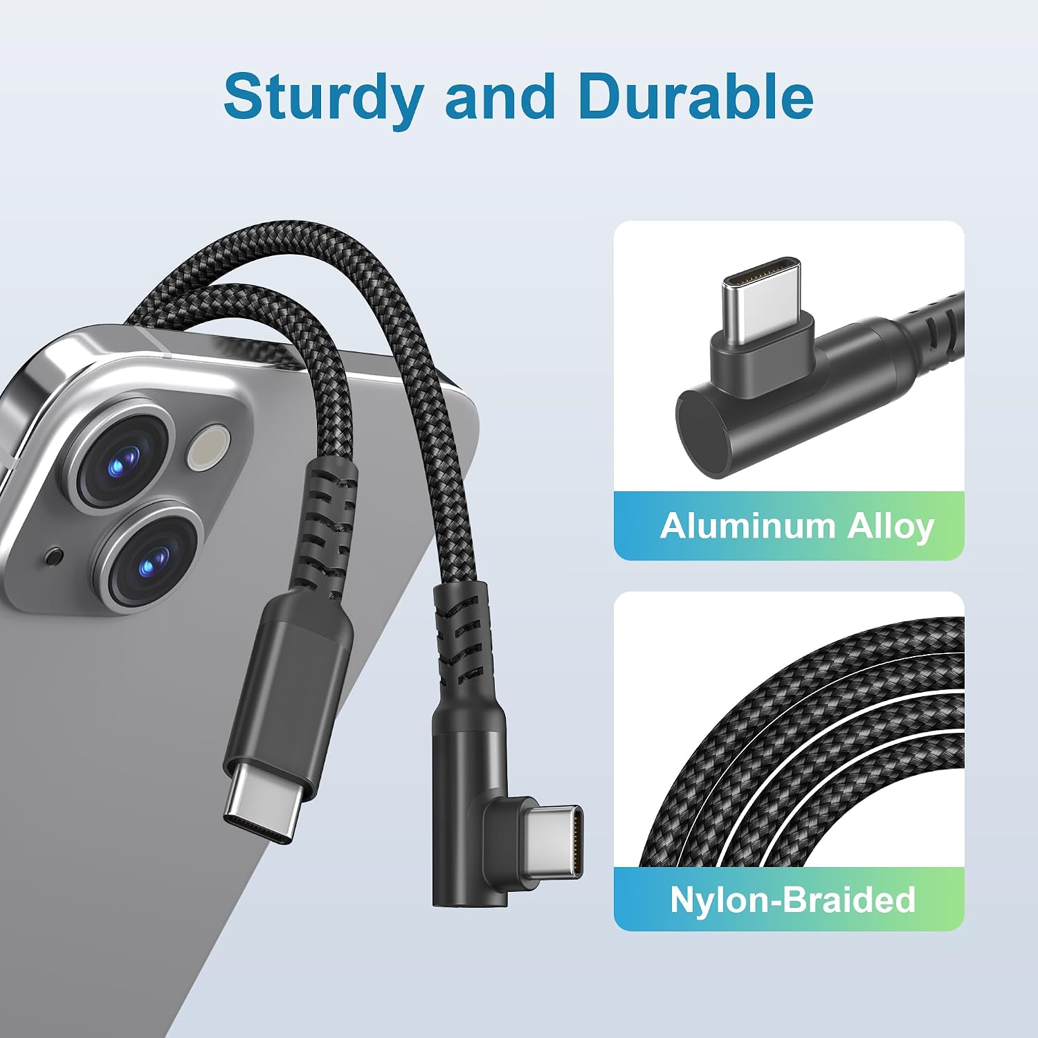 Thumbnail 6 de Base Sailor Galaxy S26/S25 60W USB-C to USB-C right-angled charger cable (3m) with USB adapter