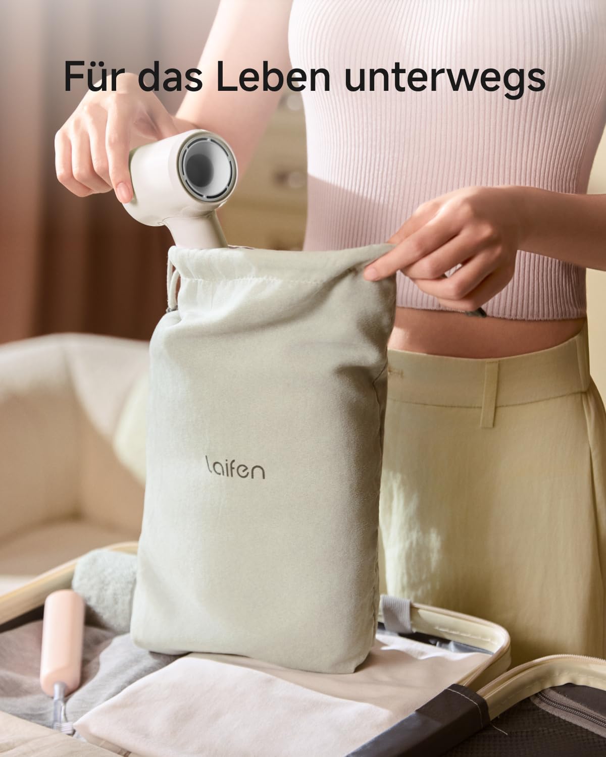 Detalle de Laifen Air Haartrockner – ultras leicht, 280 g, 200 Mio. Negative-Ionen, 3 Min. Trocknen, flüsterleise 60 dB, Kindermodus & Glättungsdüse