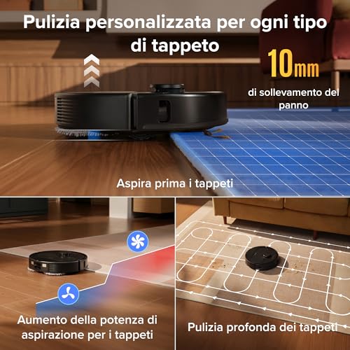 Detalle de roborock Qrevo S Pro: Robot Aspirapolvere Lavapavimenti con lavaggio a 75°C e stazione all-in-one