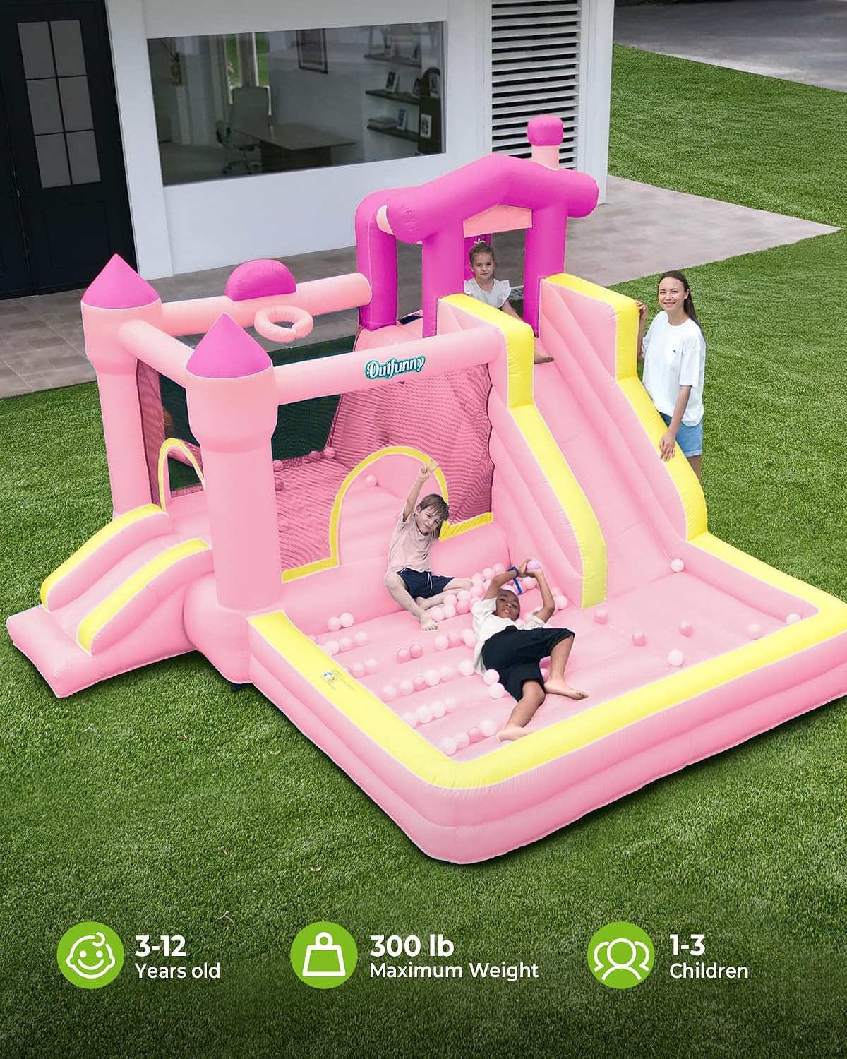 Thumbnail 2 de Outfunny Inflatable Bounce House 450W blower 🏰