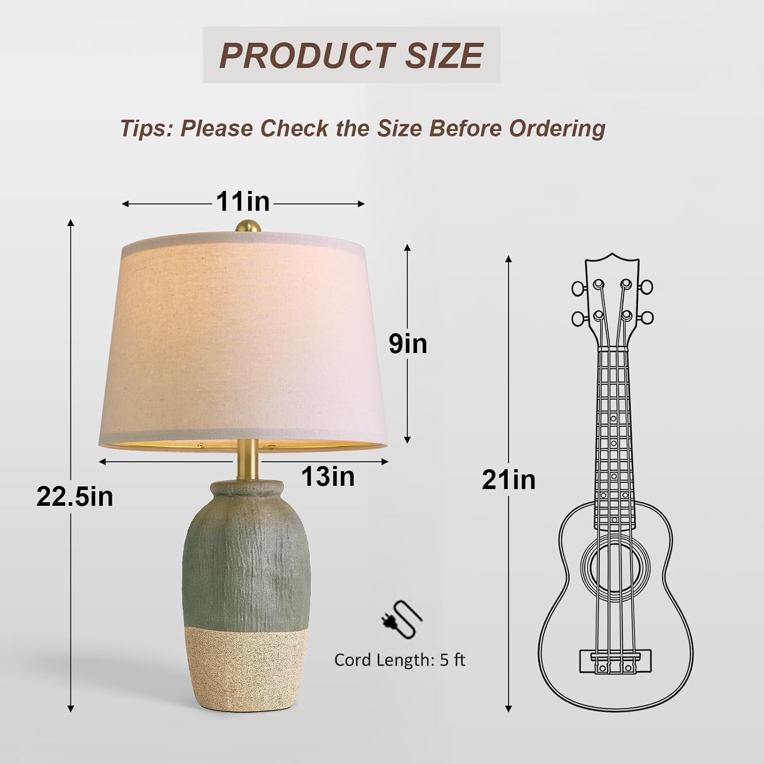 Detalle de Vortether Ceramic Table Lamp 22.5-inch