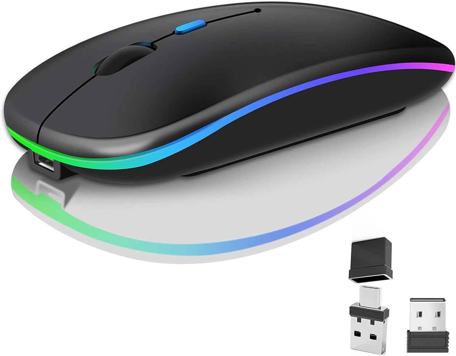 Detalle de Kabellose Bluetooth-Maus 1600 DPI Schwarz