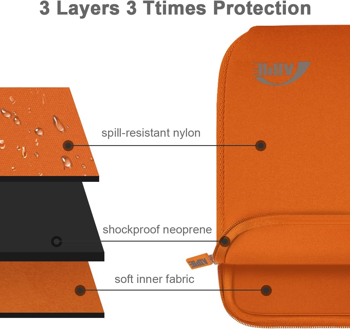 Thumbnail 4 de AIPIE 14–14.2 inch Laptop Sleeve with Bump Absorb Protection (Orange)