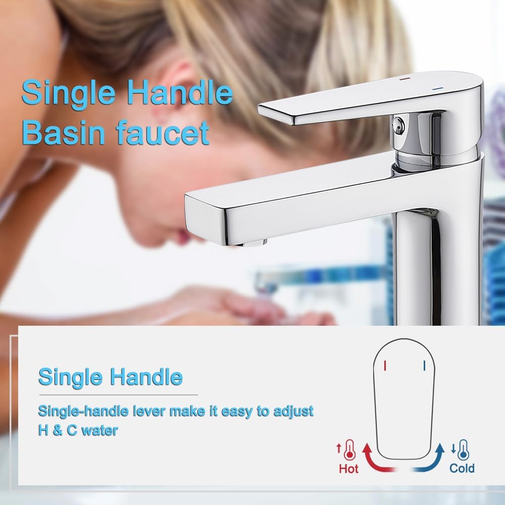 Thumbnail 3 de GRICOL Mitigeur Lavabo en Laiton Massif – Robinet Monocommande Chrome Argent