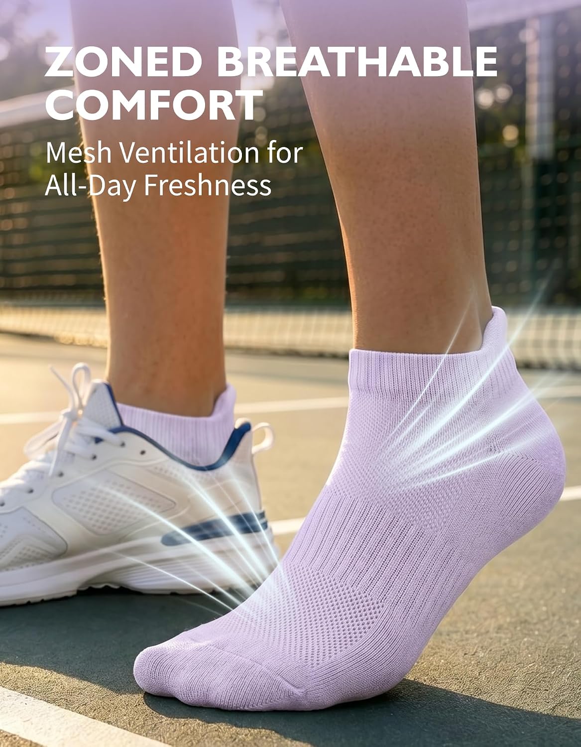 Detalle de CLOSEMATE YS02 Ankle Running Socks, 7 Pairs, Cotton Cushioning