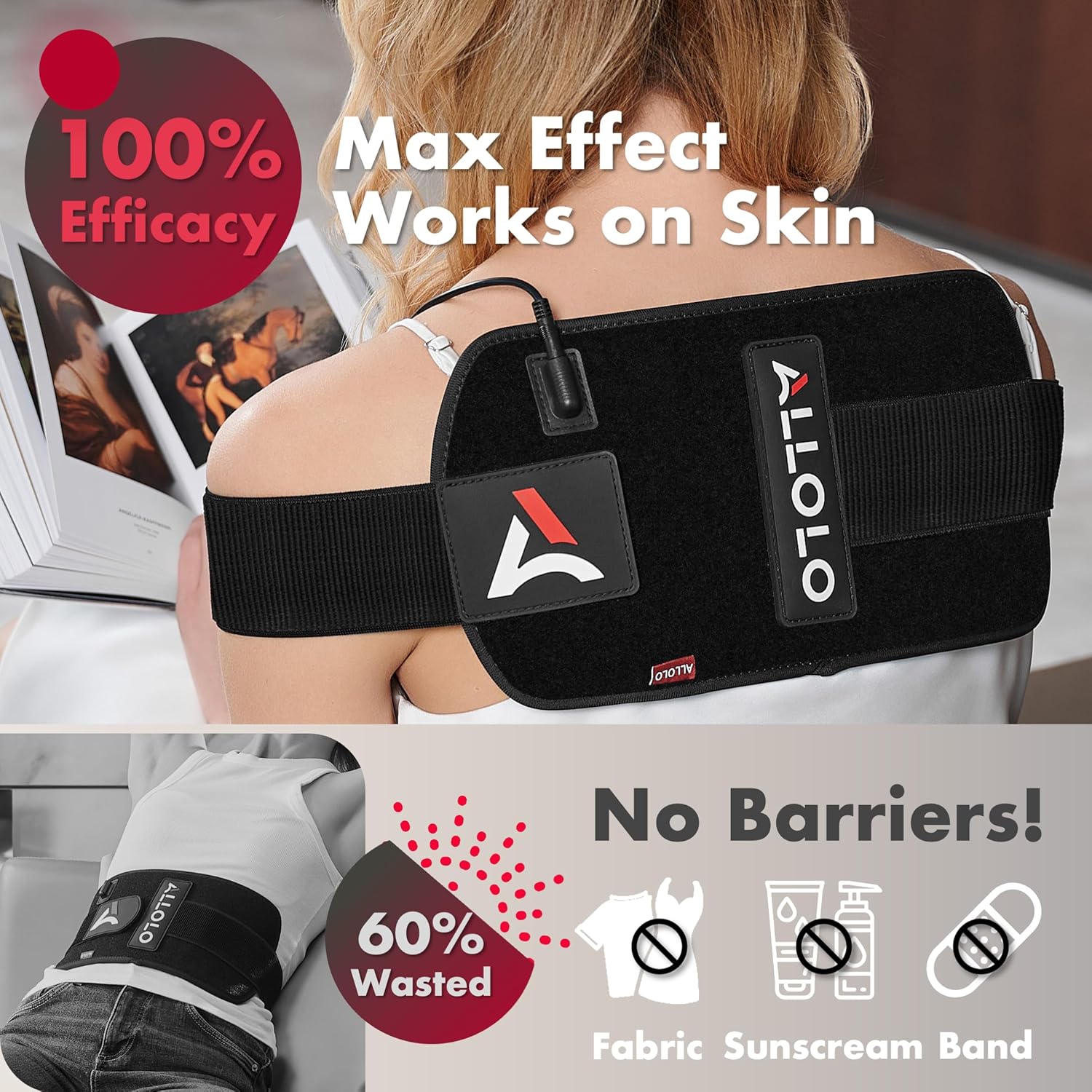 Detalle 2 de ALLOLO 3-in-1 Red Light Therapy Belt 12.6"