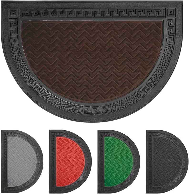 Thumbnail 6 de OLIVO.shop GRECA Zerbino Mezzaluna Esterno in Gomma e Moquette – 40x60 cm, Verde