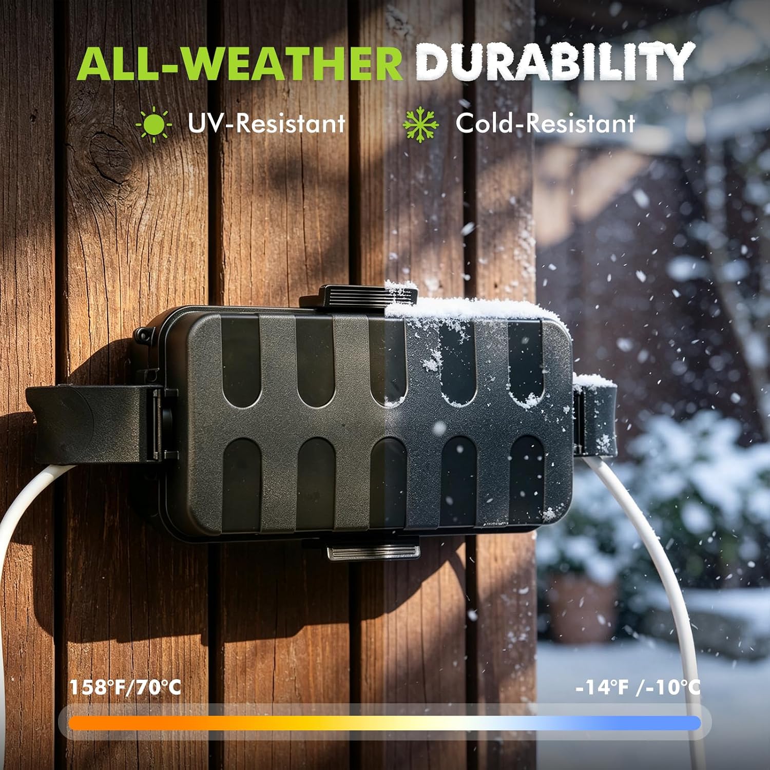 Detalle de RESTMO Outdoor Electrical Box, 2-Pack, IP55 Weatherproof, 8.3-Inch