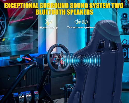 Thumbnail 5 de GTPLAYER Simulator Cockpit con altavoces 3D: soporte de volante ajustable y asiento para sim racing