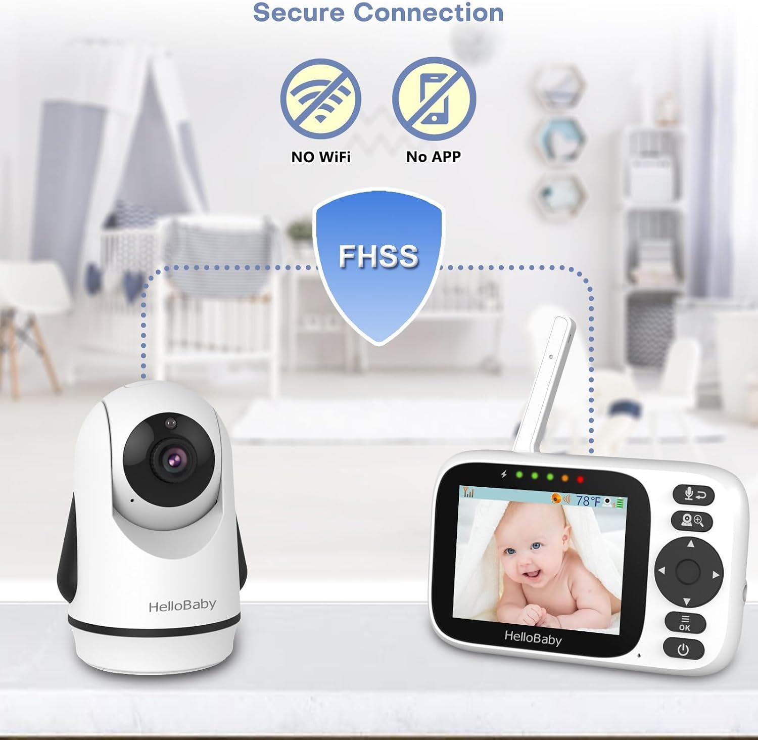 Thumbnail 6 de HelloBaby HB6339-2 3.2" video baby monitor