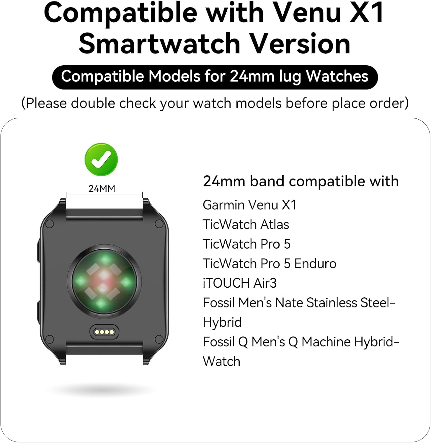 Thumbnail 2 de OVERATEP 24 mm Silicone Strap for Garmin Venu X1
