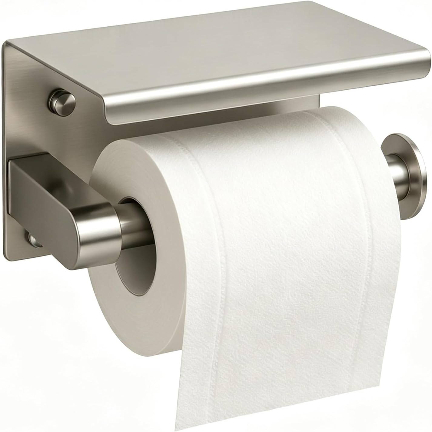 Detalle de LSWYYP LCC0022-silver*011US Toilet Paper Holder with Shelf, 304 Stainless Steel