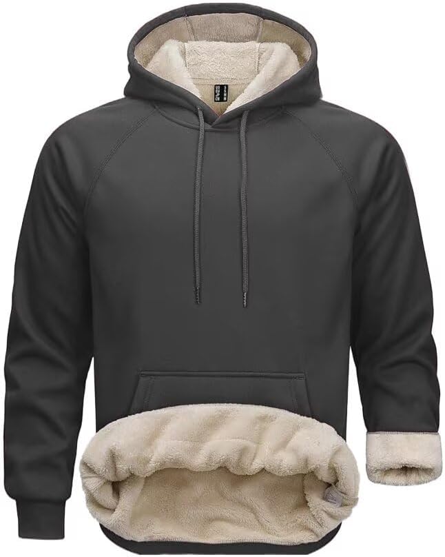 Detalle de PrimeCrest fleecehoodie voor heren met fleecevoering, capuchon en kangoeroezak