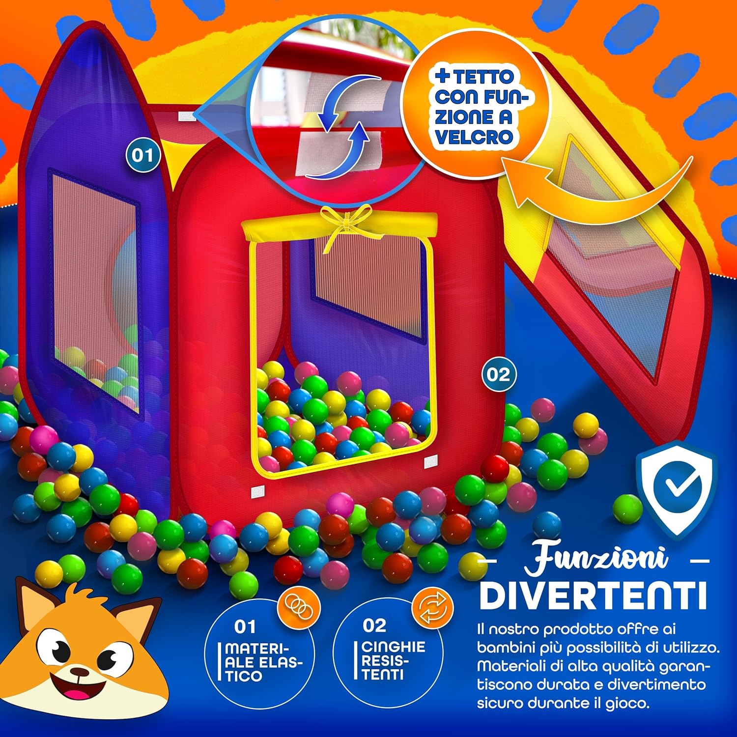 Detalle 2 de KIDUKU Tenda da gioco pop up 200 palline 🎪