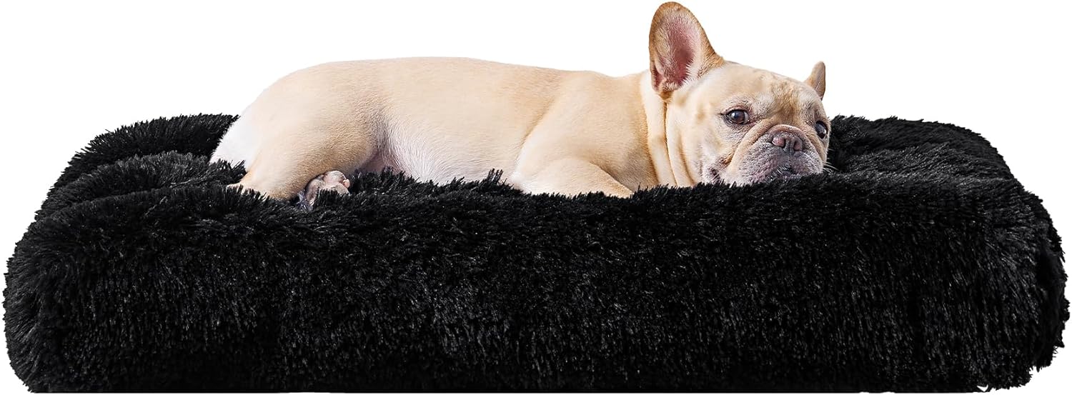 Detalle de EHEYCIGA Fluffy Dog Crate Bed Medium (75x50x7.5cm) – calming anti-anxiety crate mattress with non-slip base