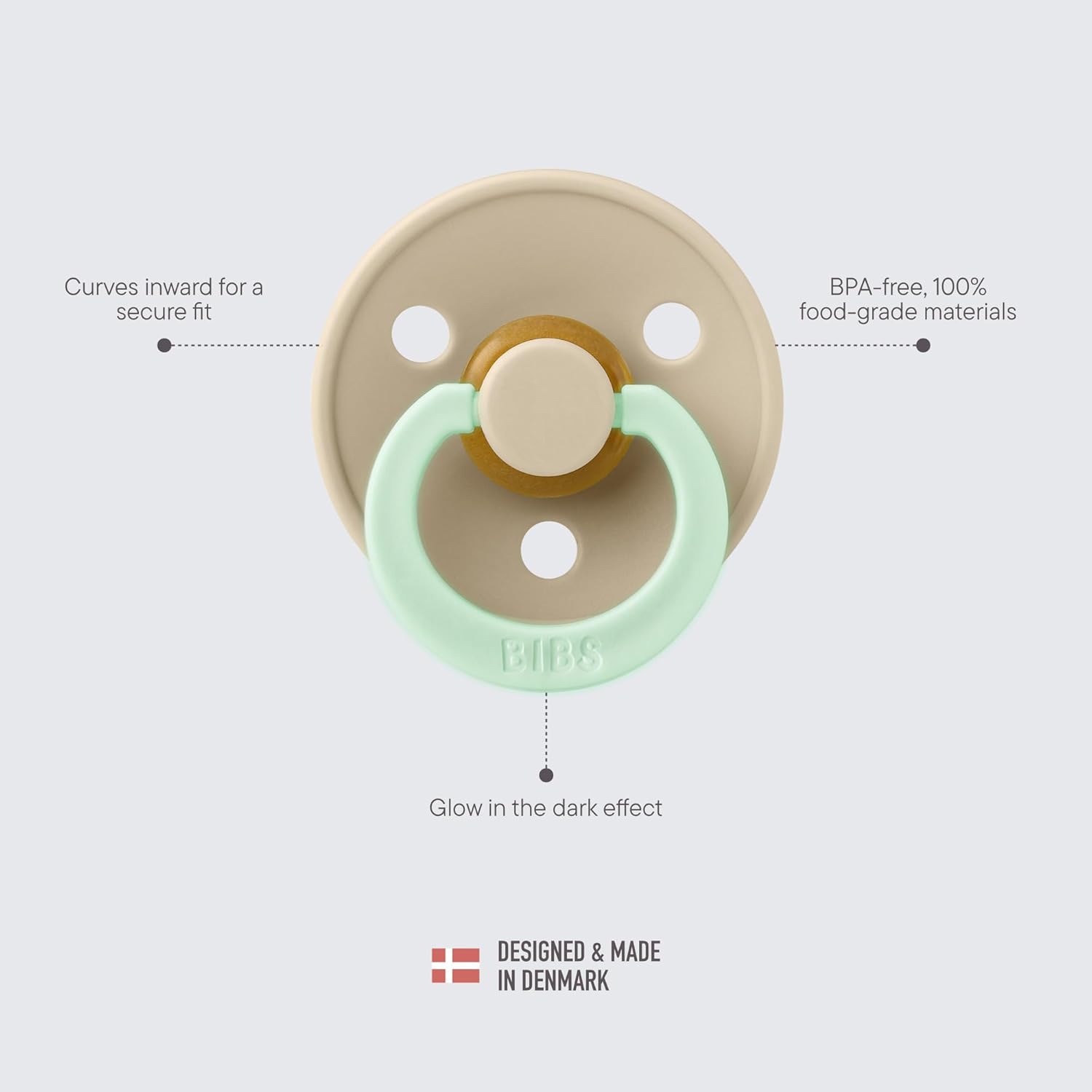 Thumbnail 3 de BIBS Colour Glow Soother 2-Pack Sage Night baby pacifier