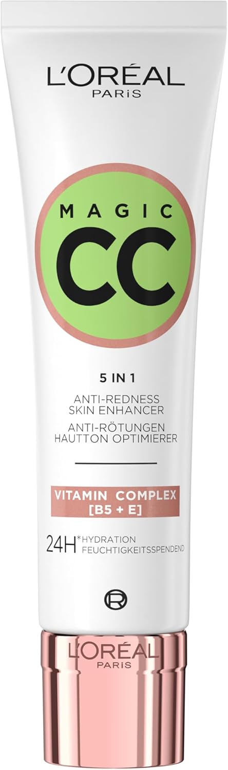 Detalle de L'Oréal Paris Crema Anti-Rossori Color Verde con Vitamine B5 ed E, Magic CC Cream 30 ml