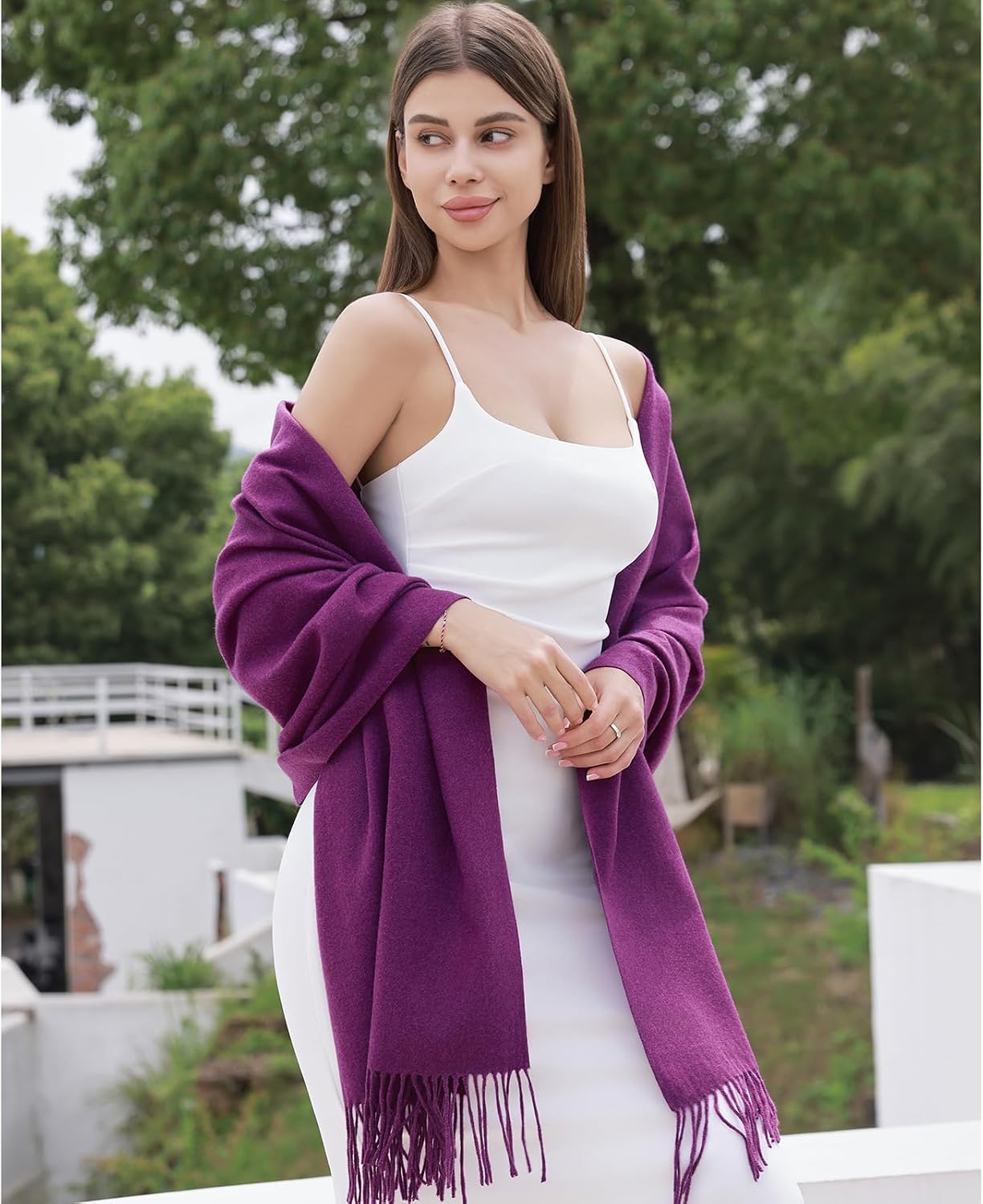 Thumbnail 4 de RIIQIICHY Sciarpa da donna invernale calda 200x70 cm: pashmina, scialle e coperta per cerimonie