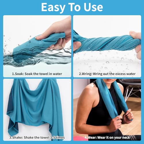 Detalle de YESLIFE Cooling Towels, 4-Pack 40"x12", Multicolor Set A