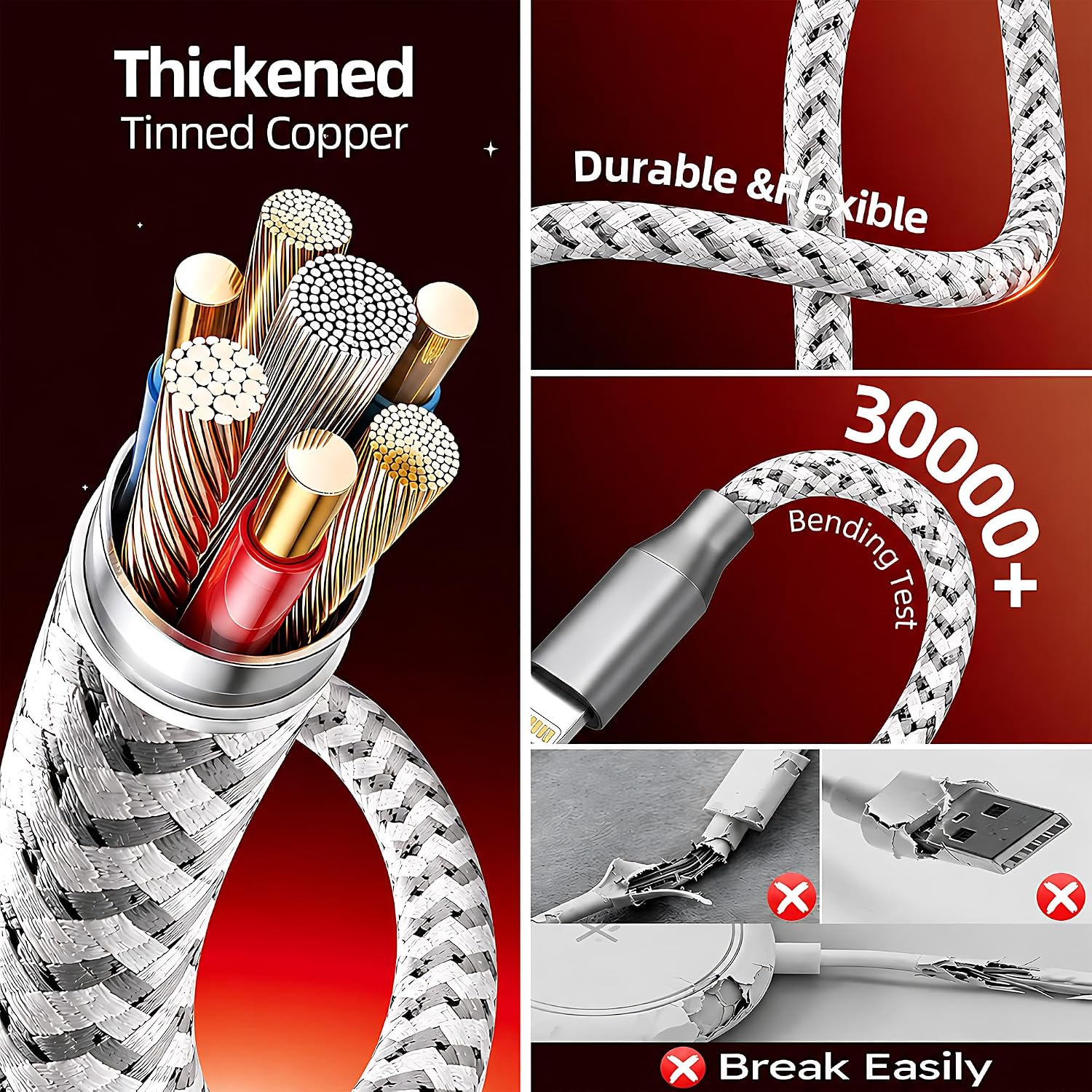 Thumbnail 2 de 3-in-1 4 ft Charging Cable