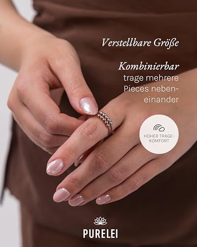 Detalle de Purelei Shade Anxiety Ring (Gold) – verstellbarer Edelstahl-Damenring, wasserfest und stressreduzierend