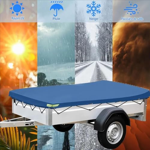 Detalle de Bâche pour Remorque PVC Renforcée RATSTONE 258 x 136 x 8 cm – Imperméable et avec cordon