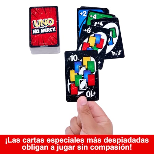 Detalle de Mattel Games UNO No Mercy: la versión brutal para la familia
