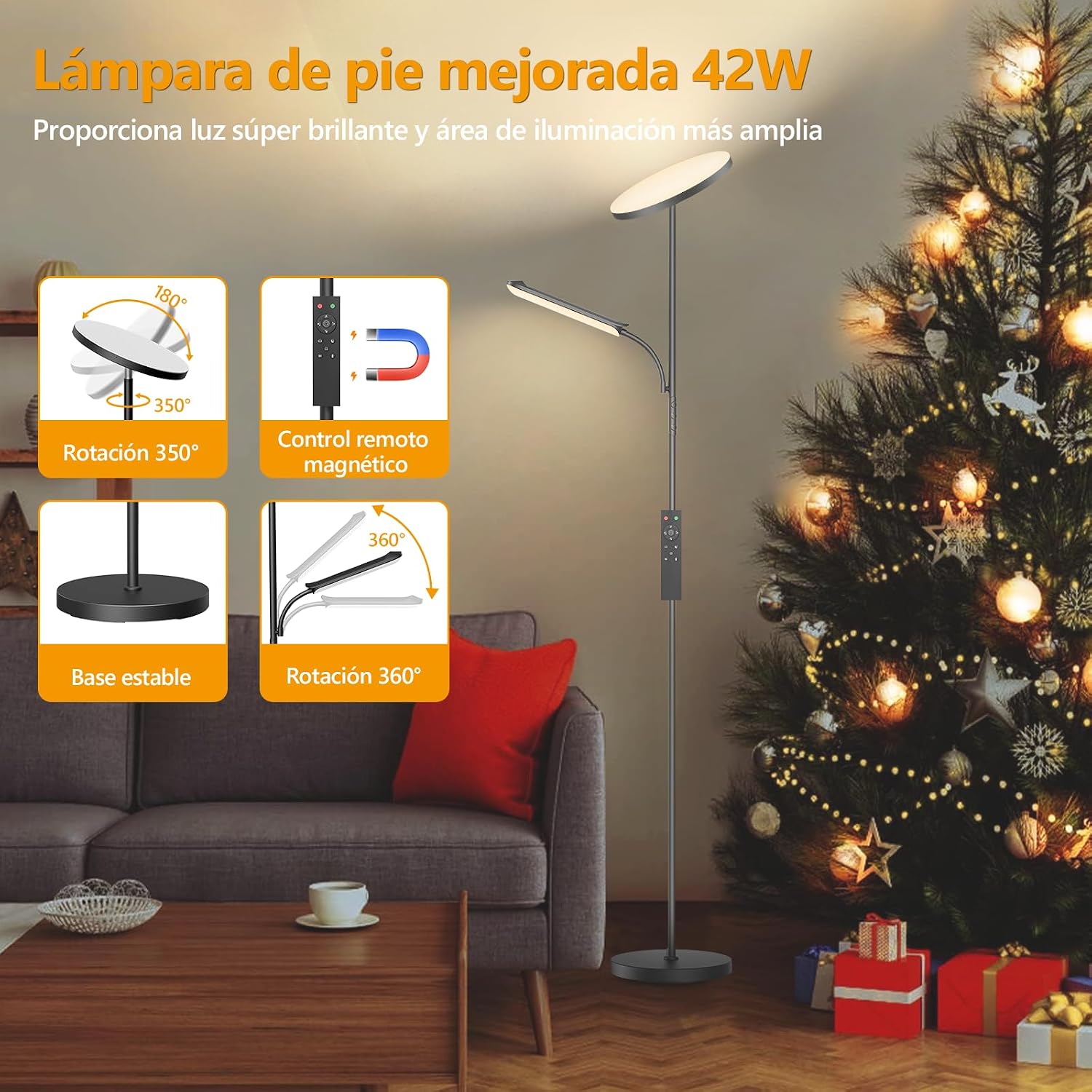Detalle 2 de YICAIZI Lámpara de Pie 42W regulable