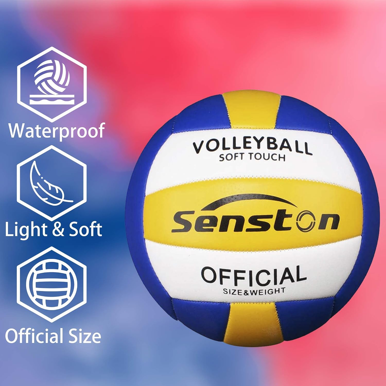 Detalle de Senston Volleyball mit Pumpe Größe 5 – wasserdichter Beach‑Ball für Anfänger