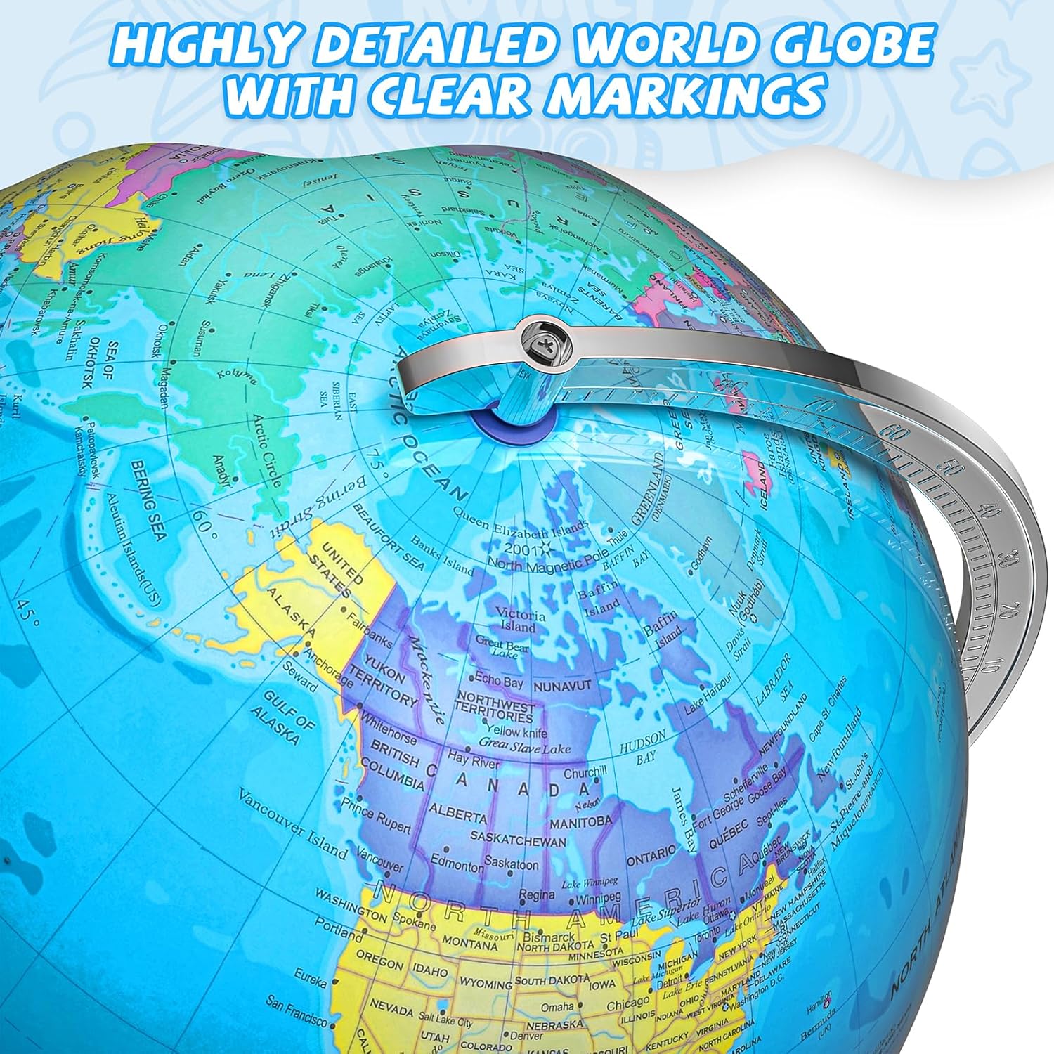 Thumbnail 1 de Voxelure 12-inch Illuminated World Globe for Kids & Adults (Globe Lamp + Night Light)
