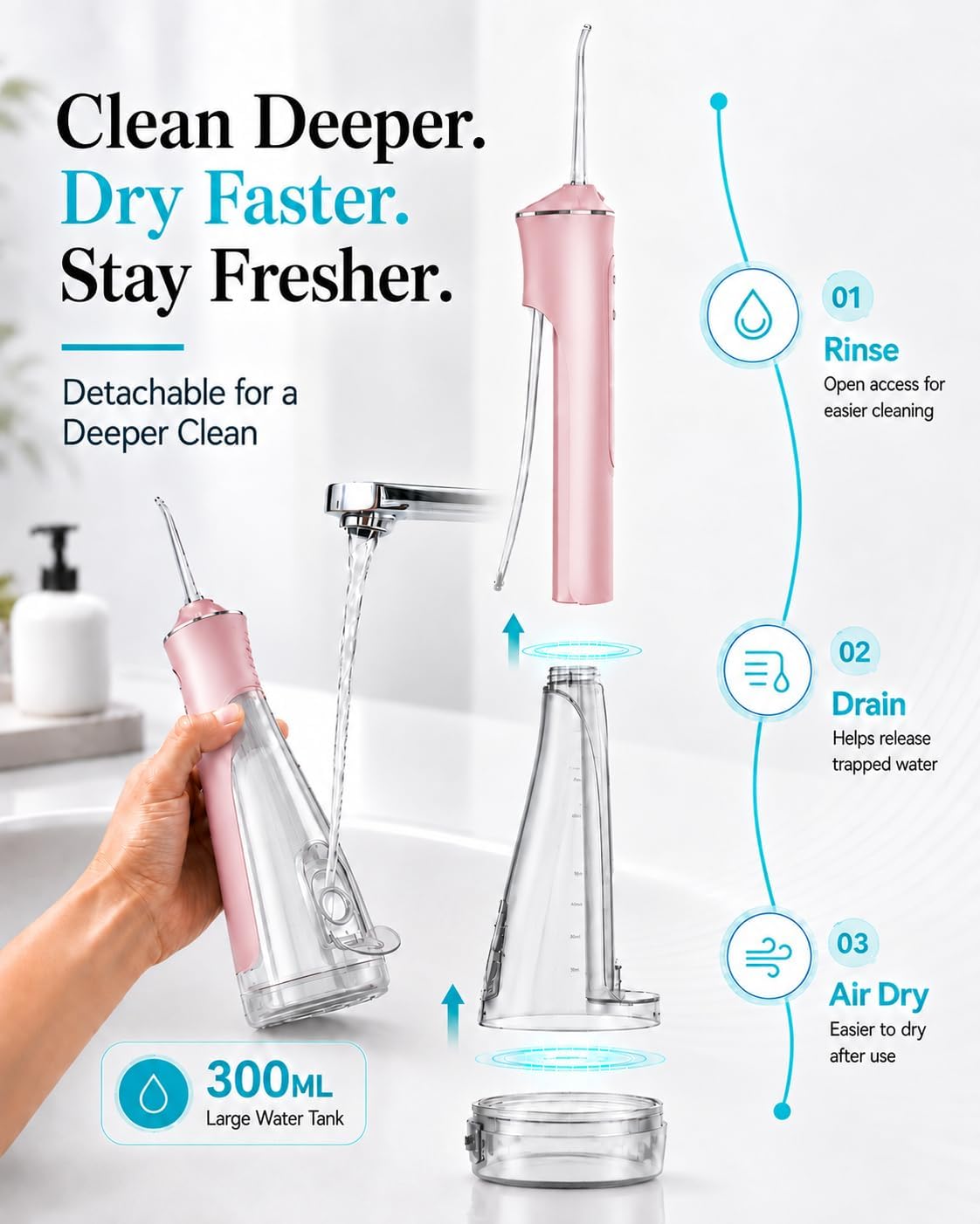 Detalle 2 de Cordless Water Flosser with 300 mL Tank