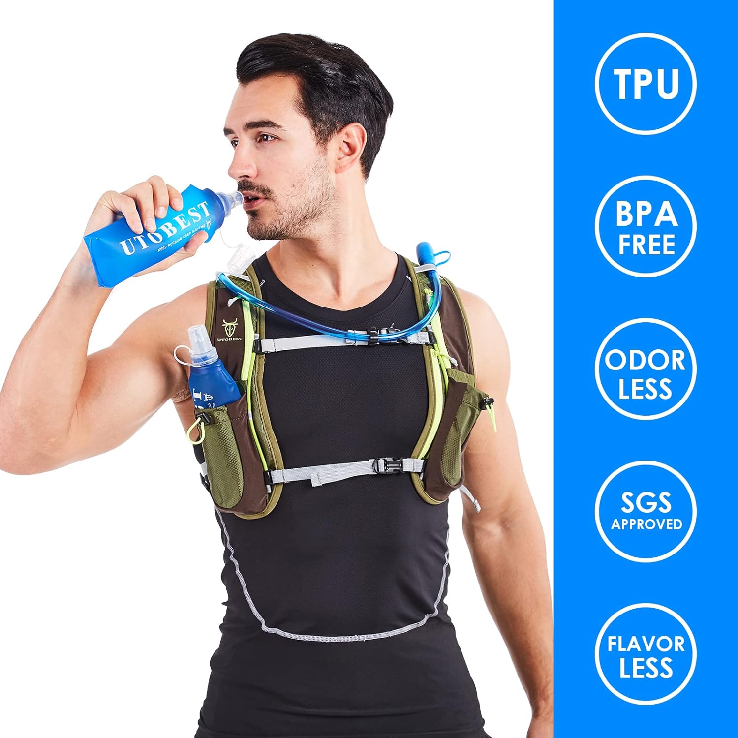 Thumbnail 2 de UTOBEST UTR203 TPU soft flask collapsible water bottle (500 ml, BPA-free)