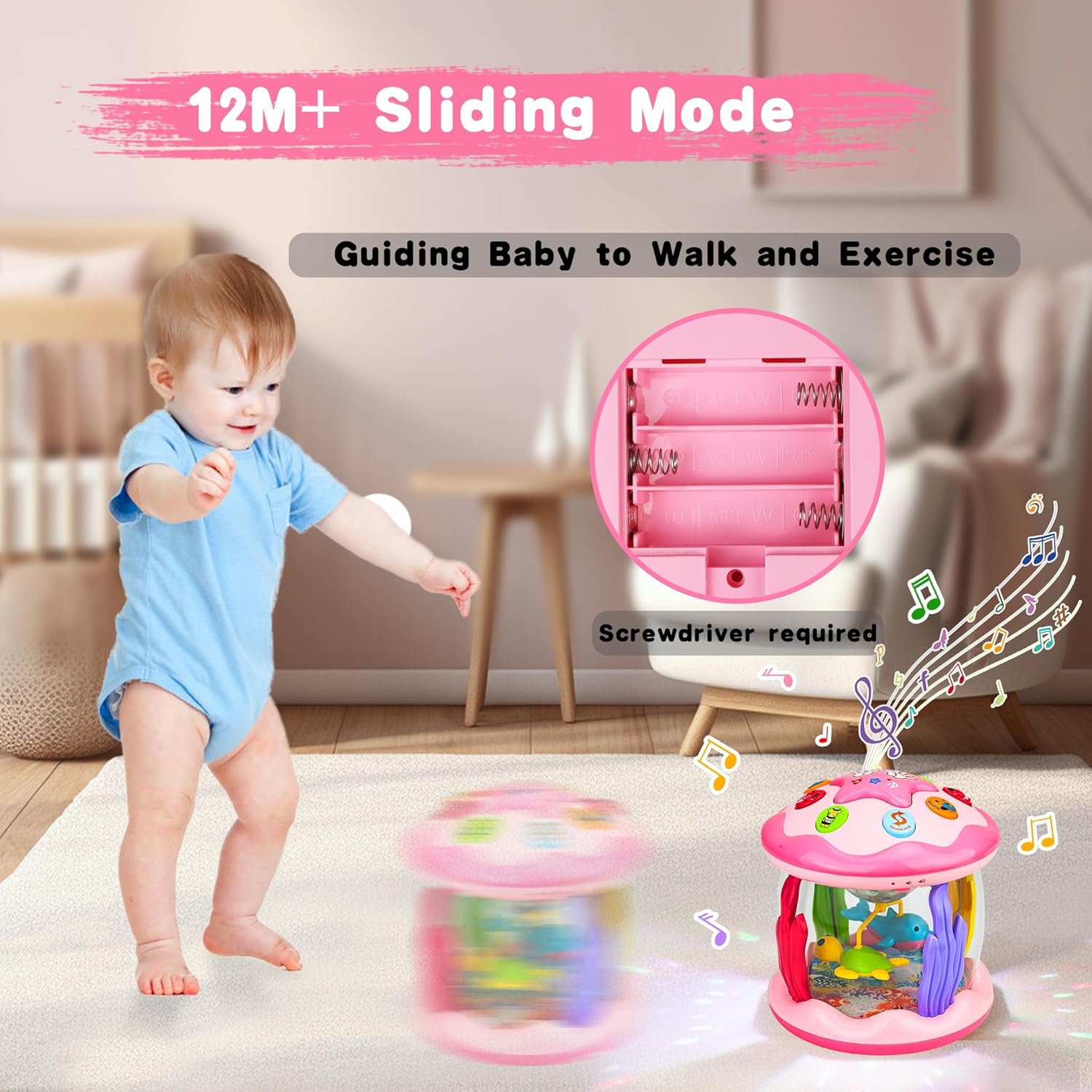 Detalle 2 de Aboosam Baby Girl Ocean Light-Up Musical Toy 6.7in