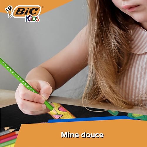 Detalle 2 de BIC Kids Smooth Crayons – Pack de 54 couleurs sur bois responsable (standard, métallique, pastel et néon)