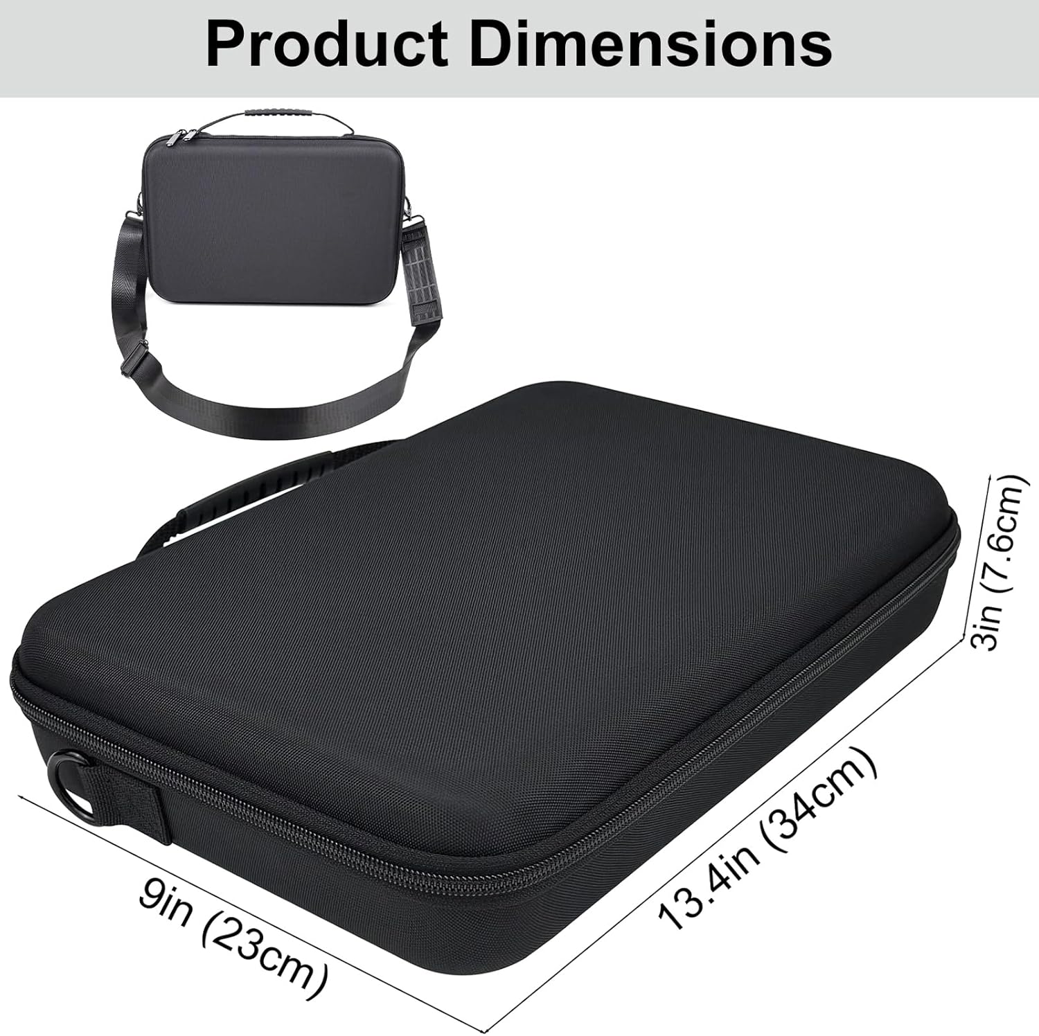 Detalle 2 de Neehows Hard Travel Barber Case for Hair Clippers – Hard Shell Tool Bag with Adjustable Shoulder Strap (Black)