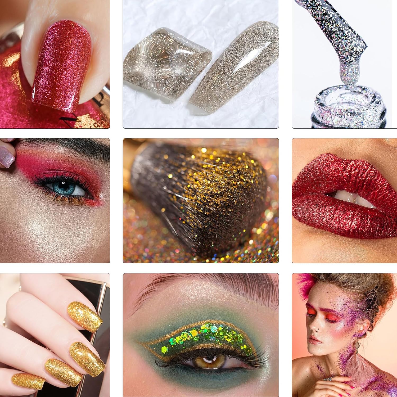 Thumbnail 3 de Kasanni set di glitter in polvere da 32 colori per decorazioni, manicure e artigianato